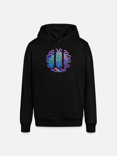 purple brain Geschenk - Stanley/Stella Unisex Hoodie SOUNDER - Schwarz