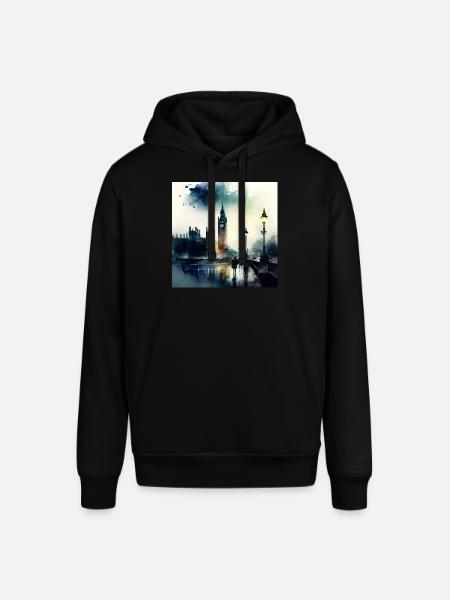 London Scenery Big Ben Aquarell - Stanley/Stella SOUNDER Unisex Hoodie - black