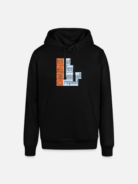 Eat Sleep Baseball Repeat - Stanley/Stella SOUNDER Unisex Hoodie - black