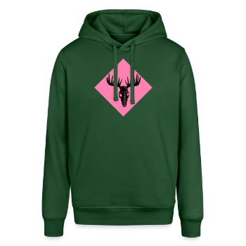 Elch-Schädel - Stanley/Stella Unisex Hoodie SOUNDER - Flaschengrün - Vorne - Alina (178cm) & Michal (187cm)