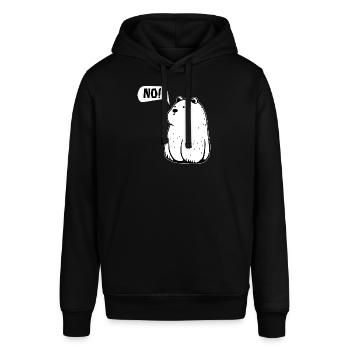 Einfach NEIN! Lustiger Bär der NO sagt - Stanley/Stella Unisex Hoodie SOUNDER - Schwarz - Vorne - Alina (178cm) & Michal (187cm)