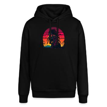 Synthwave Jamaican Rasta Man - Sweat à capuche SOUNDER Stanley/Stella Unisexe - noir - Devant - Alina (178cm) & Michal (187cm)
