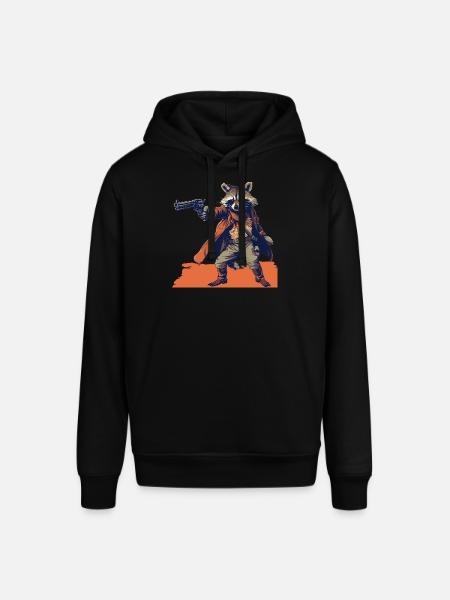 raccoon gunslinger - Stanley/Stella SOUNDER Unisex Hoodie - black