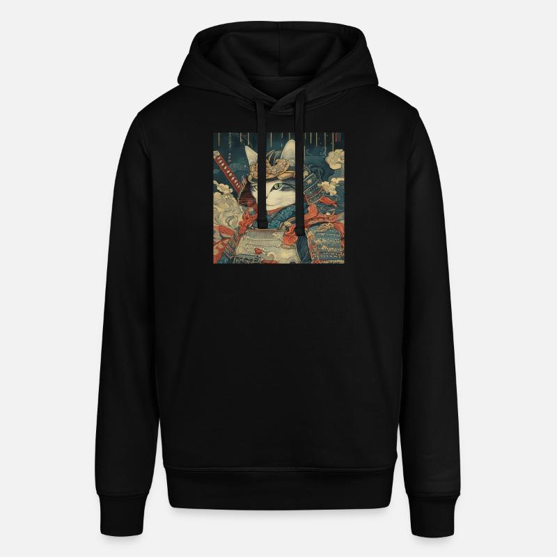Chat Samouraï Japon Ukiyo-E - Sweat à capuche SOUNDER Stanley/Stella Unisexe - noir