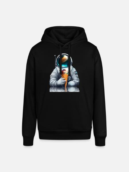 Waffle Ice Cream Astronaut - Stanley/Stella SOUNDER Unisex Hoodie - black