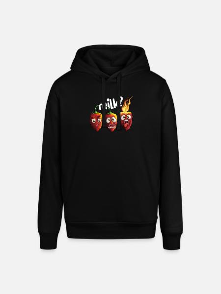 Spicy mad elskere chili peber mælk? - Stanley/Stella SOUNDER unisex hoodie - sort