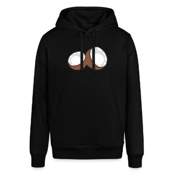 Kokosnuss offen Kokos Kokosnüsse Coconut - Stanley/Stella Unisex Hoodie SOUNDER - Schwarz - Vorne - Alina (178cm) & Michal (187cm)