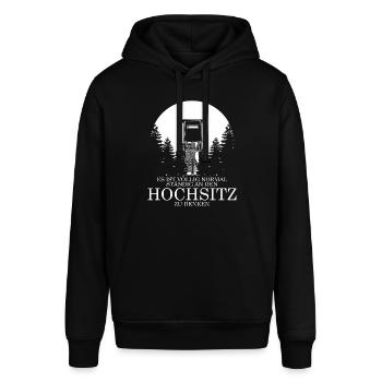 Jägerin Jagd Jäger Hochsitz Jagen - Stanley/Stella Unisex Hoodie SOUNDER - Schwarz - Vorne - Alina (178cm) & Michal (187cm)