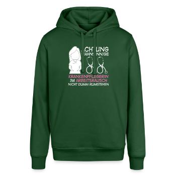Wahnsinnige Krankenpflegerin - Stanley/Stella Unisex Hoodie SOUNDER - Flaschengrün - Vorne - Alina (178cm) & Michal (187cm)