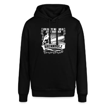 Feuerholz Kamin Kettensäge Brennholz - Stanley/Stella Unisex Hoodie SOUNDER - Schwarz - Vorne - Alina (178cm) & Michal (187cm)
