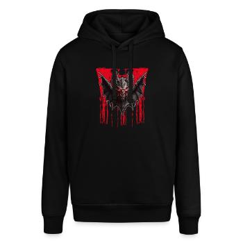 Devilish bat with red eyes - Stanley/Stella SOUNDER Unisex Hoodie - black - Front - Alina (178cm) & Michal (187cm)
