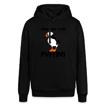 Puffin Joke Puffins - Stanley/Stella Unisex Hoodie SOUNDER - Schwarz - Vorne - Alina (178cm) & Michal (187cm)
