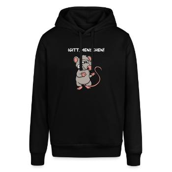 Igitt Menschen Ratte - Stanley/Stella Unisex Hoodie SOUNDER - Schwarz - Vorne - Alina (178cm) & Michal (187cm)