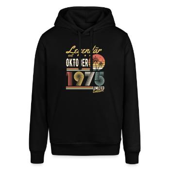 Legendär Seit Oktober 1975 Geburtstag Geschenk - Stanley/Stella Unisex Hoodie SOUNDER - Schwarz - Vorne - Alina (178cm) & Michal (187cm)