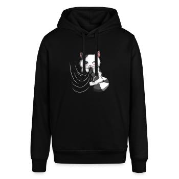 Vorhang Süßer Kater spielt Decke Katzenbesitzer - Stanley/Stella Unisex Hoodie SOUNDER - Schwarz - Vorne - Alina (178cm) & Michal (187cm)