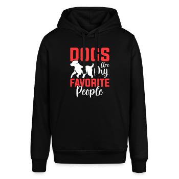 Dogs are my dearest people - Stanley/Stella SOUNDER Unisex Hoodie - black - Front - Alina (178cm) & Michal (187cm)
