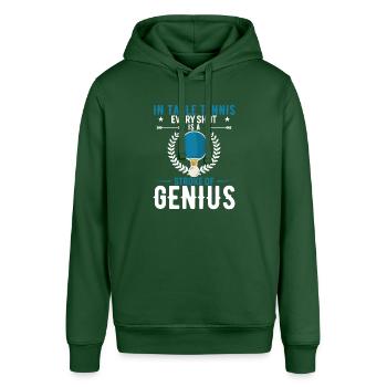 Au tennis de table, chaque coup est un coup de génie. - Sweat à capuche SOUNDER Stanley/Stella Unisexe - vert bouteille - Devant - Alina (178cm) & Michal (187cm)