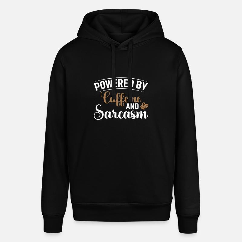 Powered by Caffeine & Sarcasm - Stanley/Stella SOUNDER Unisex Hoodie - black