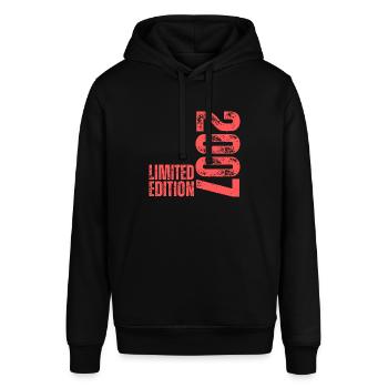 Limited Edition 2007 18. Geburtstag Geschenk - Stanley/Stella Unisex Hoodie SOUNDER - Schwarz - Vorne - Alina (178cm) & Michal (187cm)