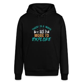 erkunden reisen - Stanley/Stella Unisex Hoodie SOUNDER - Schwarz - Vorne - Alina (178cm) & Michal (187cm)