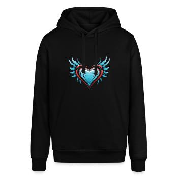 Heart Wings - Stanley/Stella SOUNDER Unisex Hoodie - black - Front - Alina (178cm) & Michal (187cm)