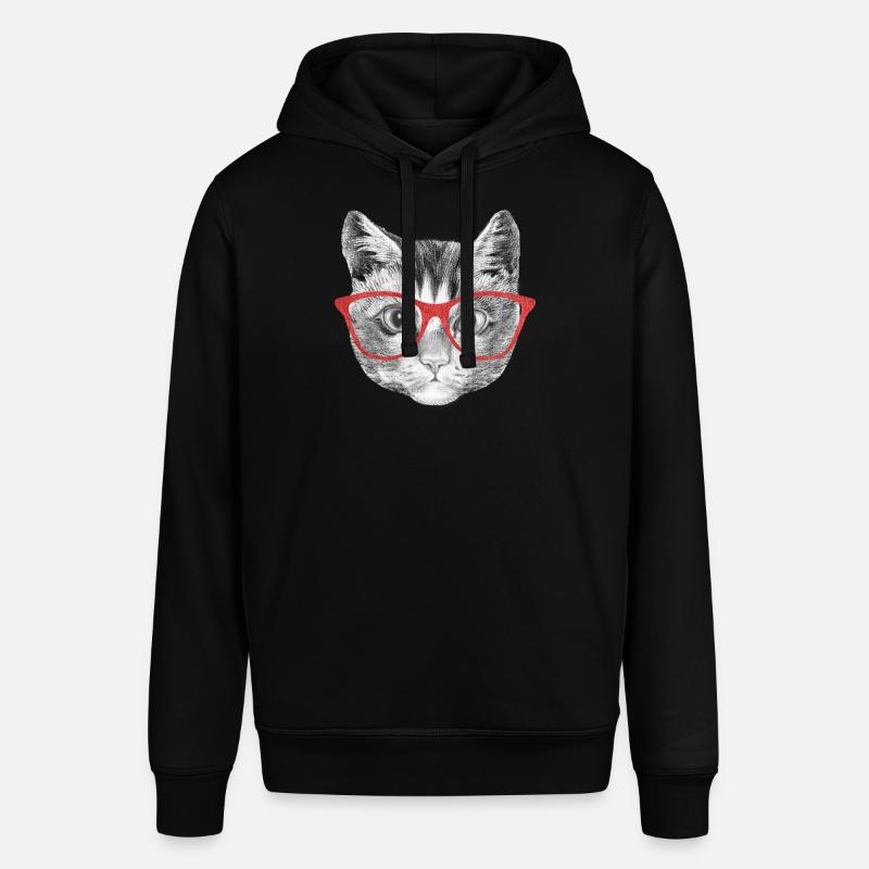 Chat chat avec lunettes - Sweat à capuche SOUNDER Stanley/Stella Unisexe - noir