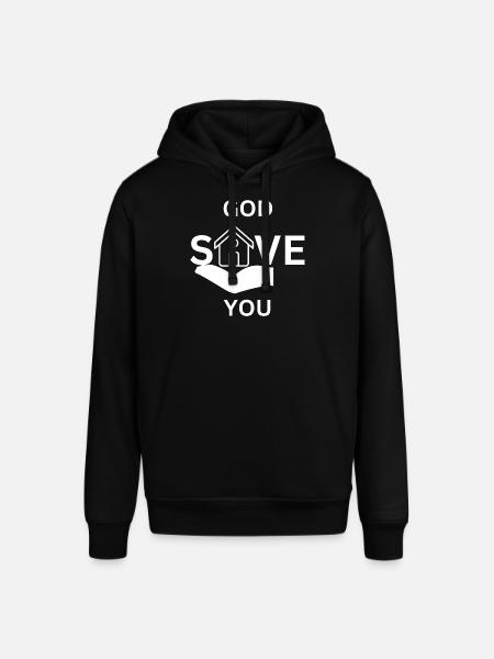God save you white - Stanley/Stella SOUNDER Unisex Hoodie - black