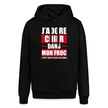 chier dans mon froc - cadeau débile marrant - Sweat à capuche SOUNDER Stanley/Stella Unisexe - noir - Devant - Alina (178cm) & Michal (187cm)