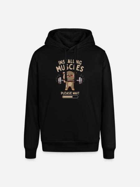 Funny Cat Fitness Krachttraining - Stanley/Stella Uniseks biologische hoodie SOUNDER - zwart