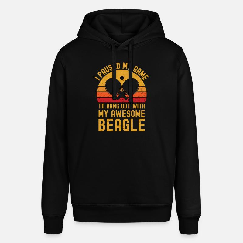 Tennis de table et beagle - Sweat à capuche SOUNDER Stanley/Stella Unisexe - noir