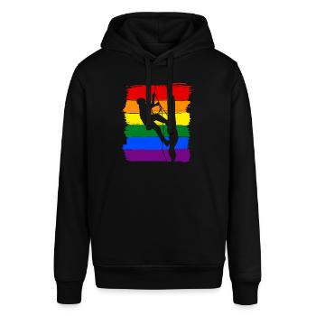 Climbing LGBT Pride - Stanley/Stella SOUNDER Unisex Hoodie - black - Front - Alina (178cm) & Michal (187cm)