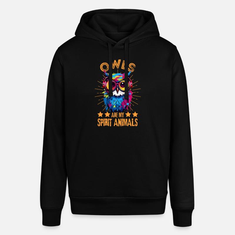 Bunte Eule mit Kopfhörer - Stanley/Stella Unisex Hoodie SOUNDER - Schwarz