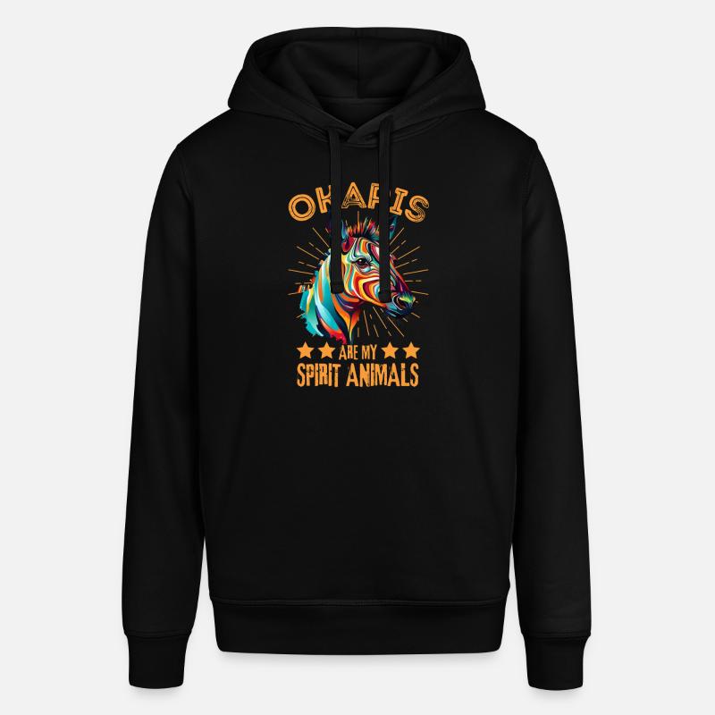 Buntes Okapi Farbkleckse Farbspritzer - Stanley/Stella Unisex Hoodie SOUNDER - Schwarz