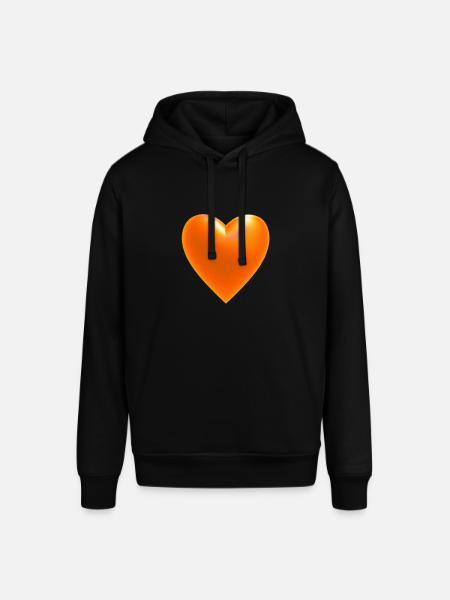 Heart orange gift idea - Stanley/Stella SOUNDER Unisex Hoodie - black