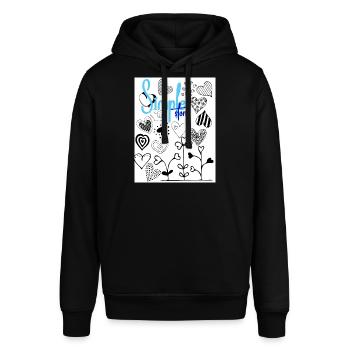 Einfache Geschichte. - Stanley/Stella Unisex Hoodie SOUNDER - Schwarz - Vorne - Alina (178cm) & Michal (187cm)