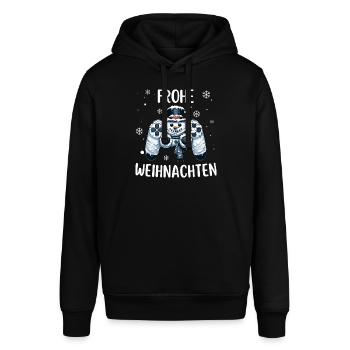 Schneemann Schneeflocke Gamepad Gaming Weihnachten - Stanley/Stella Unisex Hoodie SOUNDER - Schwarz - Vorne - Alina (178cm) & Michal (187cm)