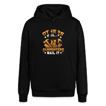 Andere Scheitern,Tischler Nageln, Holzbearbeitung - Stanley/Stella Unisex Hoodie SOUNDER - Schwarz - Vorne - Alina (178cm) & Michal (187cm)