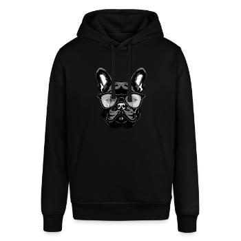 Französische Bulldogge Hund Kopf - Stanley/Stella Unisex Hoodie SOUNDER - Schwarz - Vorne - Alina (178cm) & Michal (187cm)
