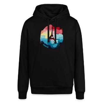 Tour Eiffel Aquarell - Sweat à capuche SOUNDER Stanley/Stella Unisexe - noir - Devant - Alina (178cm) & Michal (187cm)