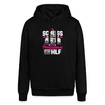 Feuerwehrfrau Feuerwehr - Stanley/Stella Unisex Hoodie SOUNDER - Schwarz - Vorne - Alina (178cm) & Michal (187cm)