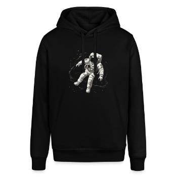 Weltall Astronaut - Stanley/Stella Unisex Hoodie SOUNDER - Schwarz - Vorne - Alina (178cm) & Michal (187cm)