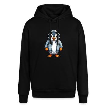Süßer Pinguin in Jacke - Stanley/Stella Unisex Hoodie SOUNDER - Schwarz - Vorne - Alina (178cm) & Michal (187cm)