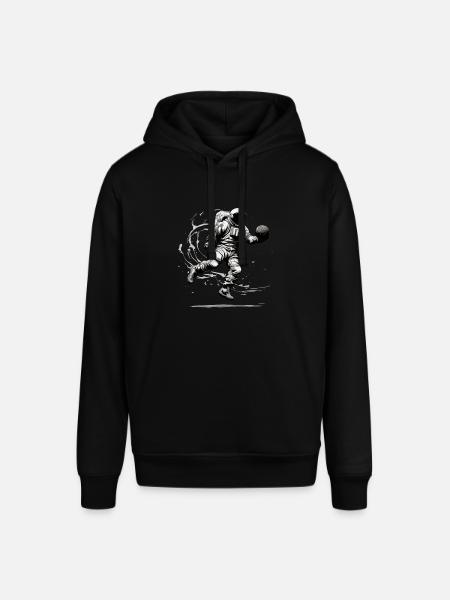 Astronaut mit Basketball - Stanley/Stella Unisex Hoodie SOUNDER - Schwarz