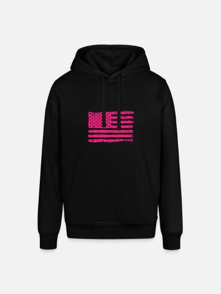 USA Flagge Pink - Stanley/Stella Unisex Hoodie SOUNDER - Schwarz