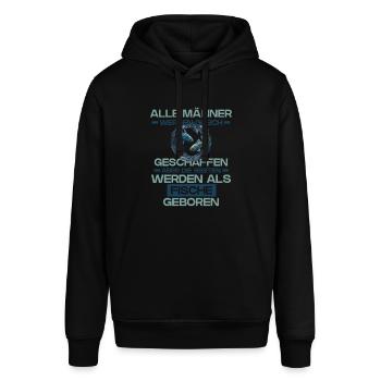 Sternzeichen Fische - Stanley/Stella Unisex Hoodie SOUNDER - Schwarz - Vorne - Alina (178cm) & Michal (187cm)