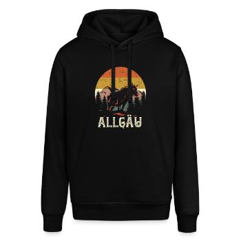 Allgäu Retro Alpen Bayern - Stanley/Stella Unisex Hoodie SOUNDER - Schwarz - Vorne - Alina (178cm) & Michal (187cm)