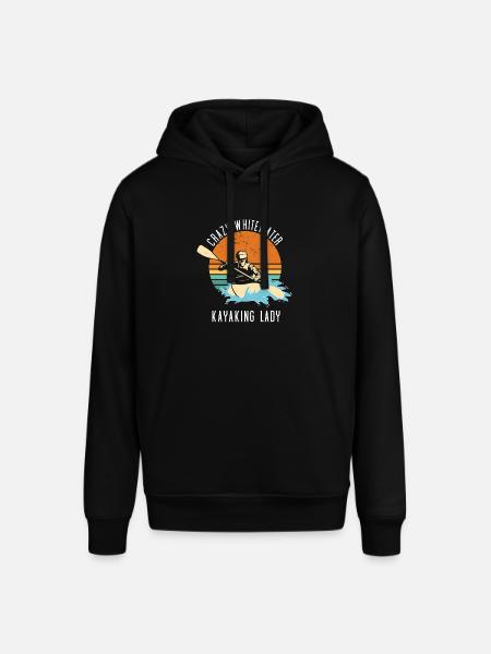 Crazy Whitewater Kayaking Lady - Stanley/Stella SOUNDER Unisex Hoodie - black