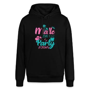 Mallorca Party Malle Diven Party Crew - Stanley/Stella Unisex Hoodie SOUNDER - Schwarz - Vorne - Alina (178cm) & Michal (187cm)