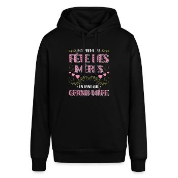 MA PREMIÈRE FÊTE DES MÈRES EN TANT QUE GRAND MÈRE - Stanley/Stella Unisex Hoodie SOUNDER - Schwarz - Vorne - Alina (178cm) & Michal (187cm)