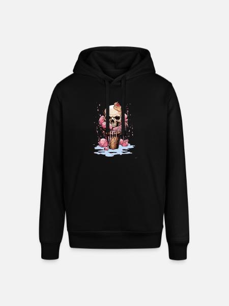 Totenkopf-Eiscreme-Halloween-Design - Stanley/Stella Unisex Hoodie SOUNDER - Schwarz